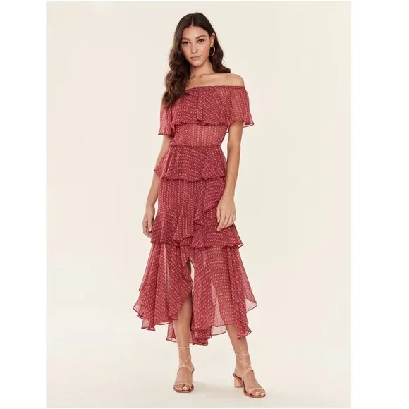 Misa Los Angeles Dresses | Misa Los Angeles Lina Maxi Dress - Size Small - Nwot | Color: Cream/Pink | Size: S | Thecolouredit's Closet